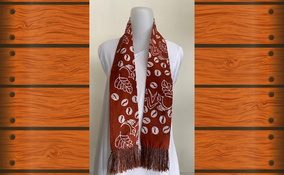 Syal Batik Cap Motif Kopi